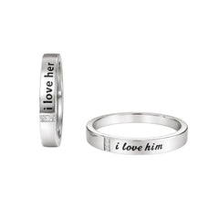 925 Sterling Silver Couple Band Ring