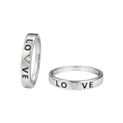 925 Silver Love Couple Band Ring