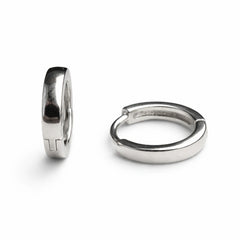 925 Sterling Silver Plain Huggie Bali Hoop Earrings for Women