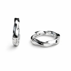 925 Silver Twisted Design Bali Hoop Earrings for Women