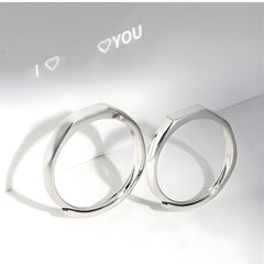 925 Silver I Love You Couple Shadow Ring