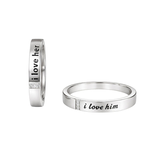 925 Sterling Silver Couple Band Ring