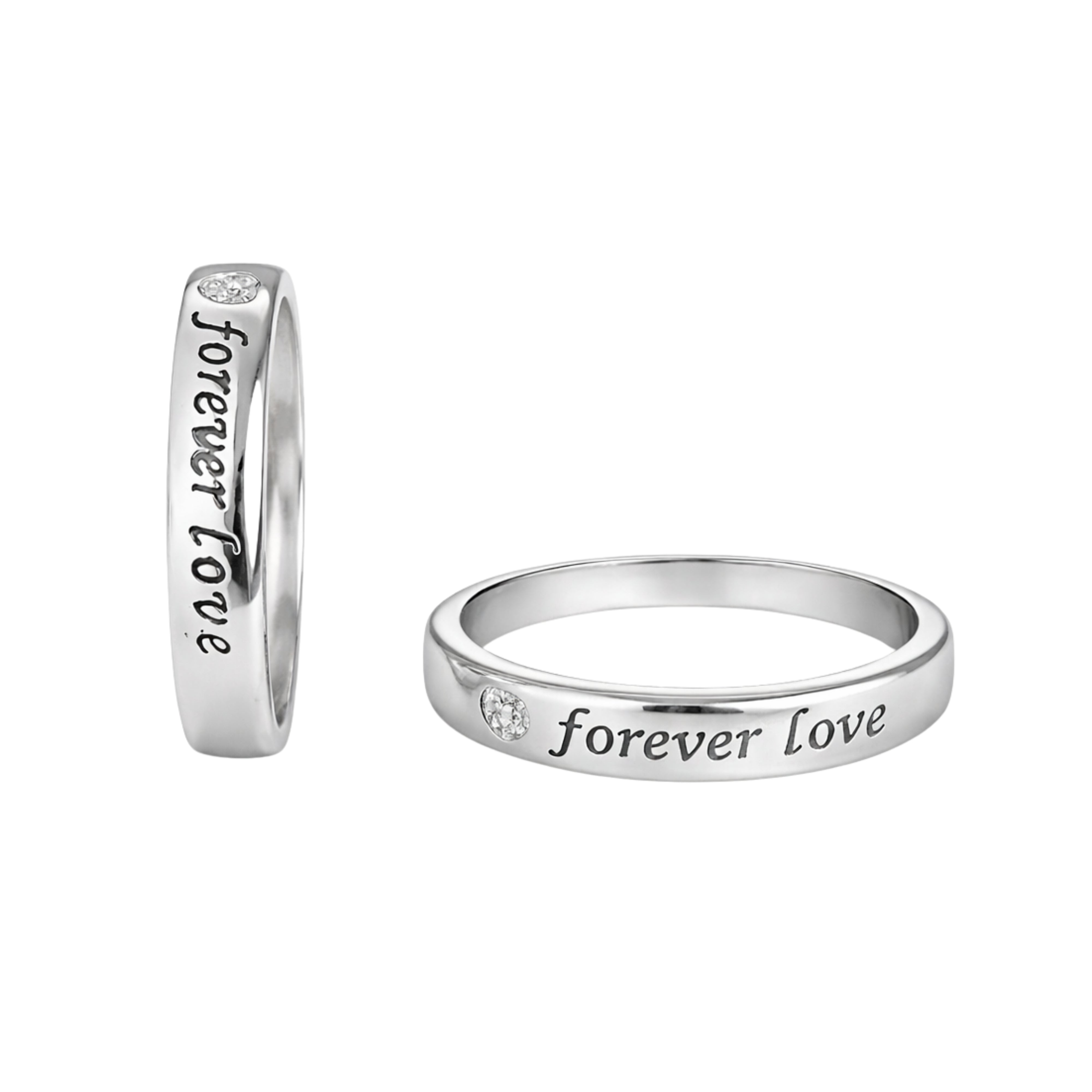 925 Silver Forever Love Couple Band Ring