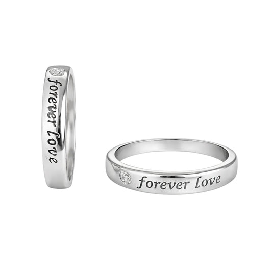 925 Silver Forever Love Couple Band Ring