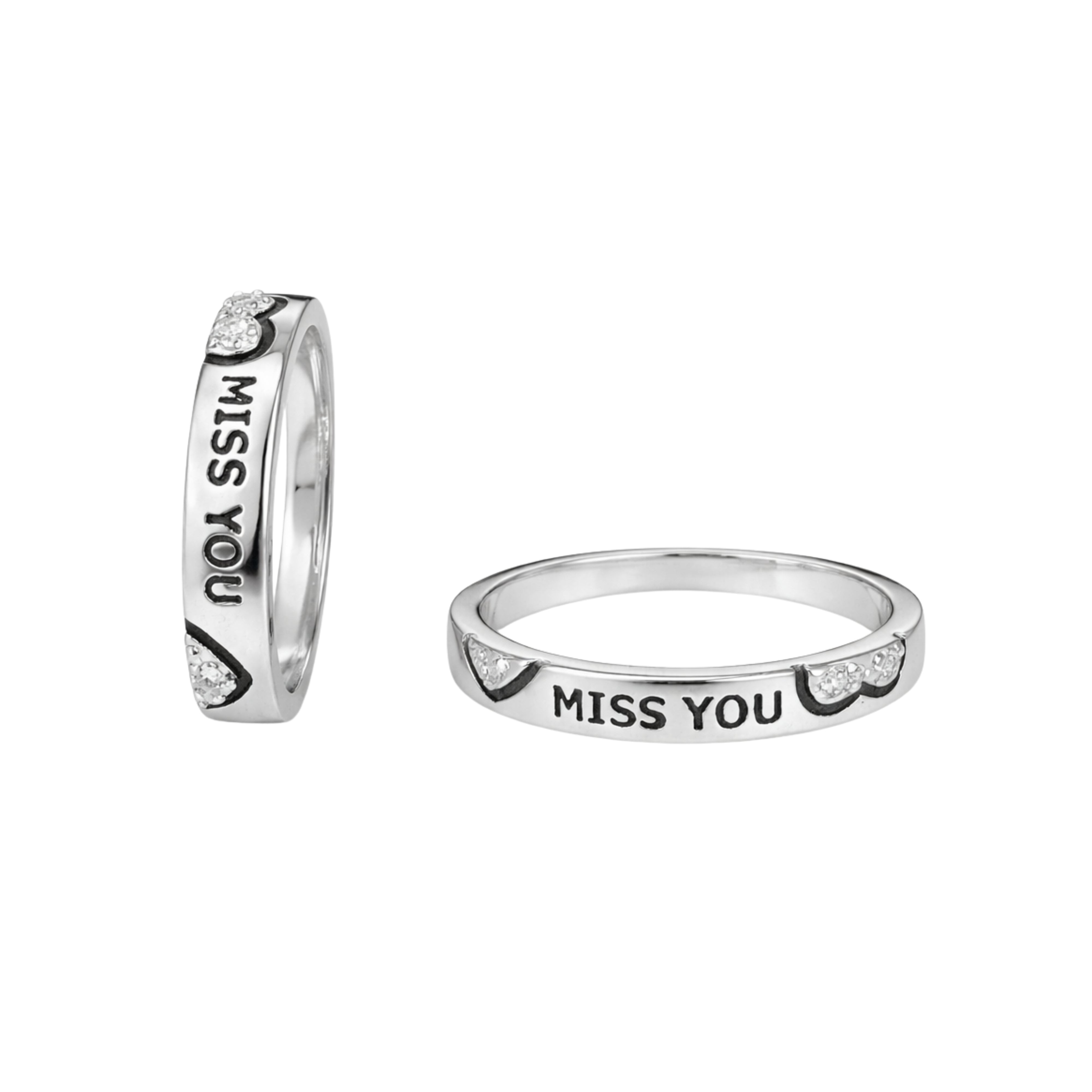 925 Silver Miss You Couple Band Ring