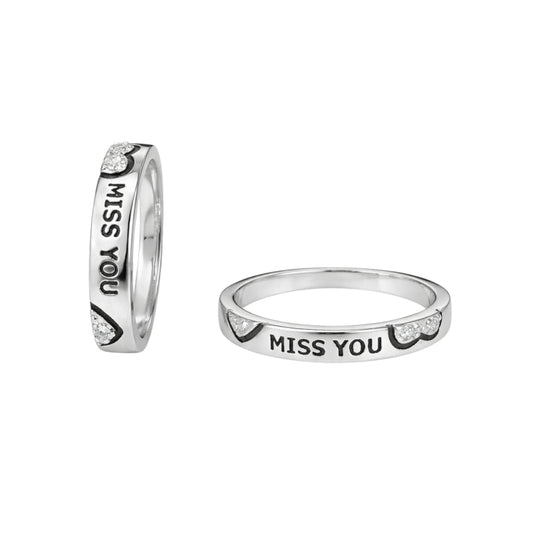 925 Silver Miss You Couple Band Ring
