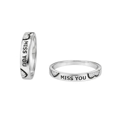 925 Silver Miss You Couple Band Ring