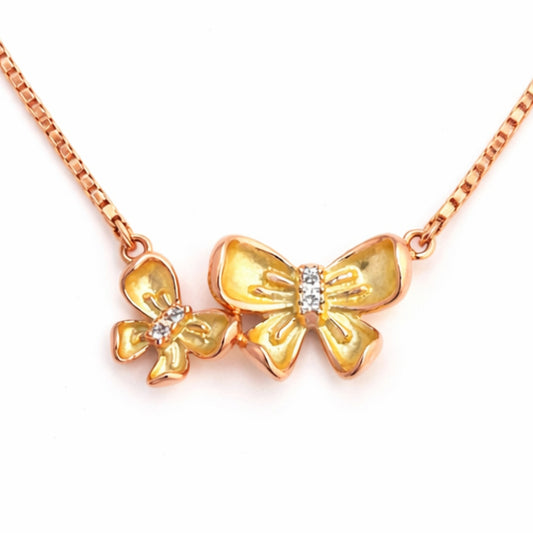925 Silver Exclusive Rose Gold Polished Yellow Chain Pendant