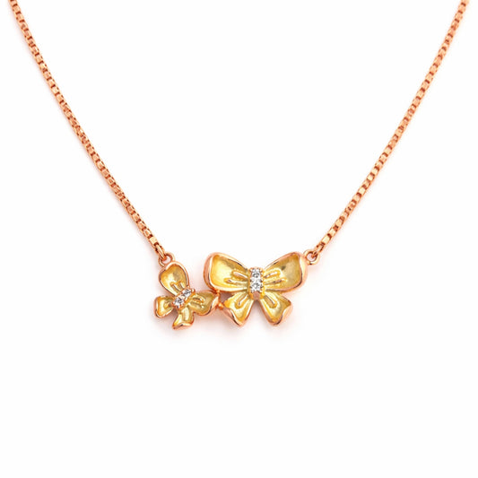 925 Silver Exclusive Rose Gold Polished Yellow Chain Pendant