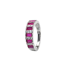 925 Silver Semi Exclusive Pink Stone Ladies Ring