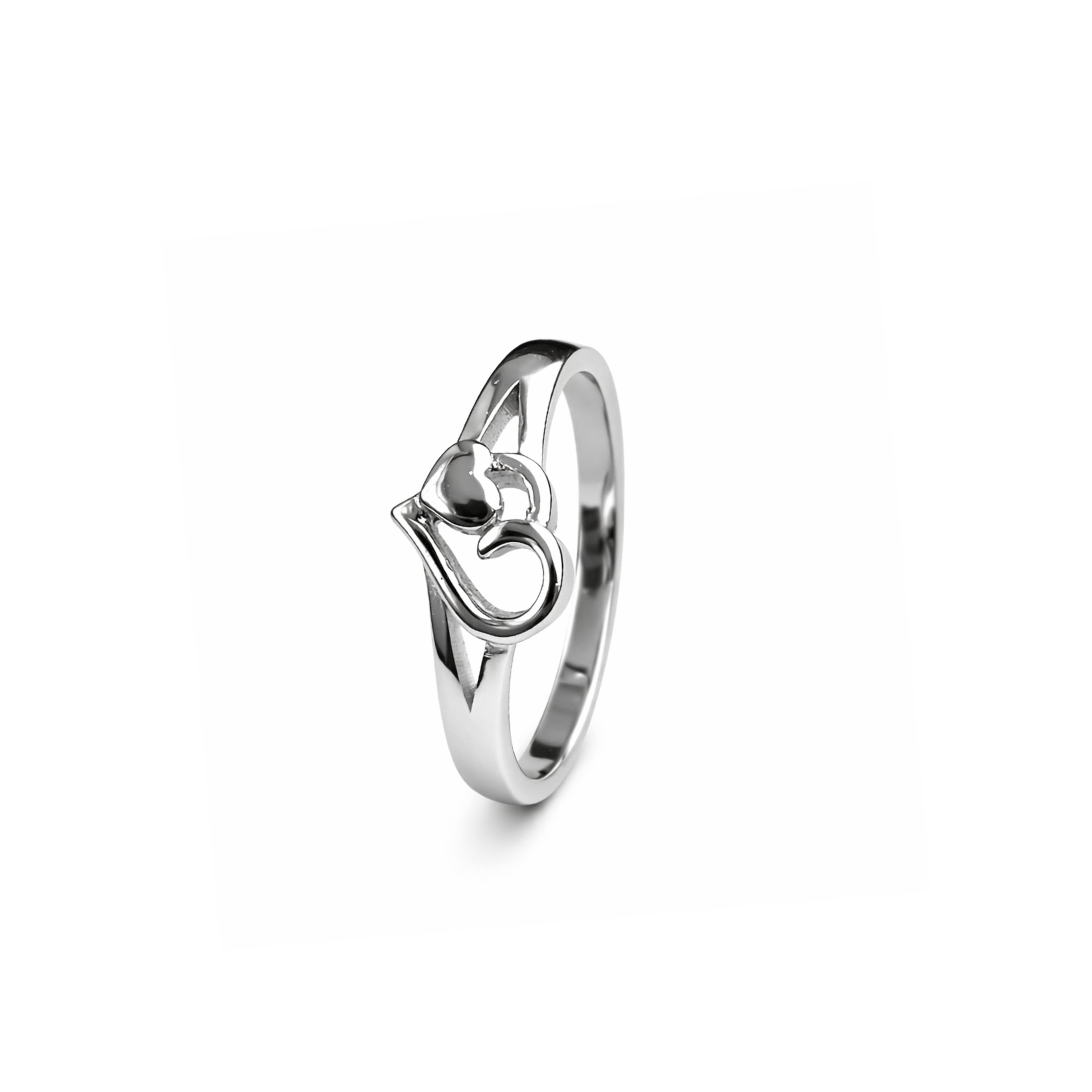 925 Silver Plain Casting Heart Ladies Ring