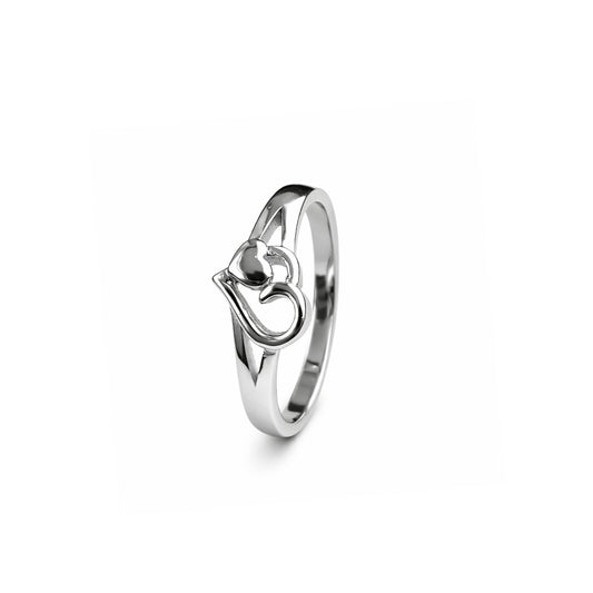925 Silver Plain Casting Heart Ladies Ring