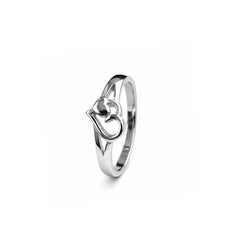 925 Silver Plain Casting Heart Ladies Ring