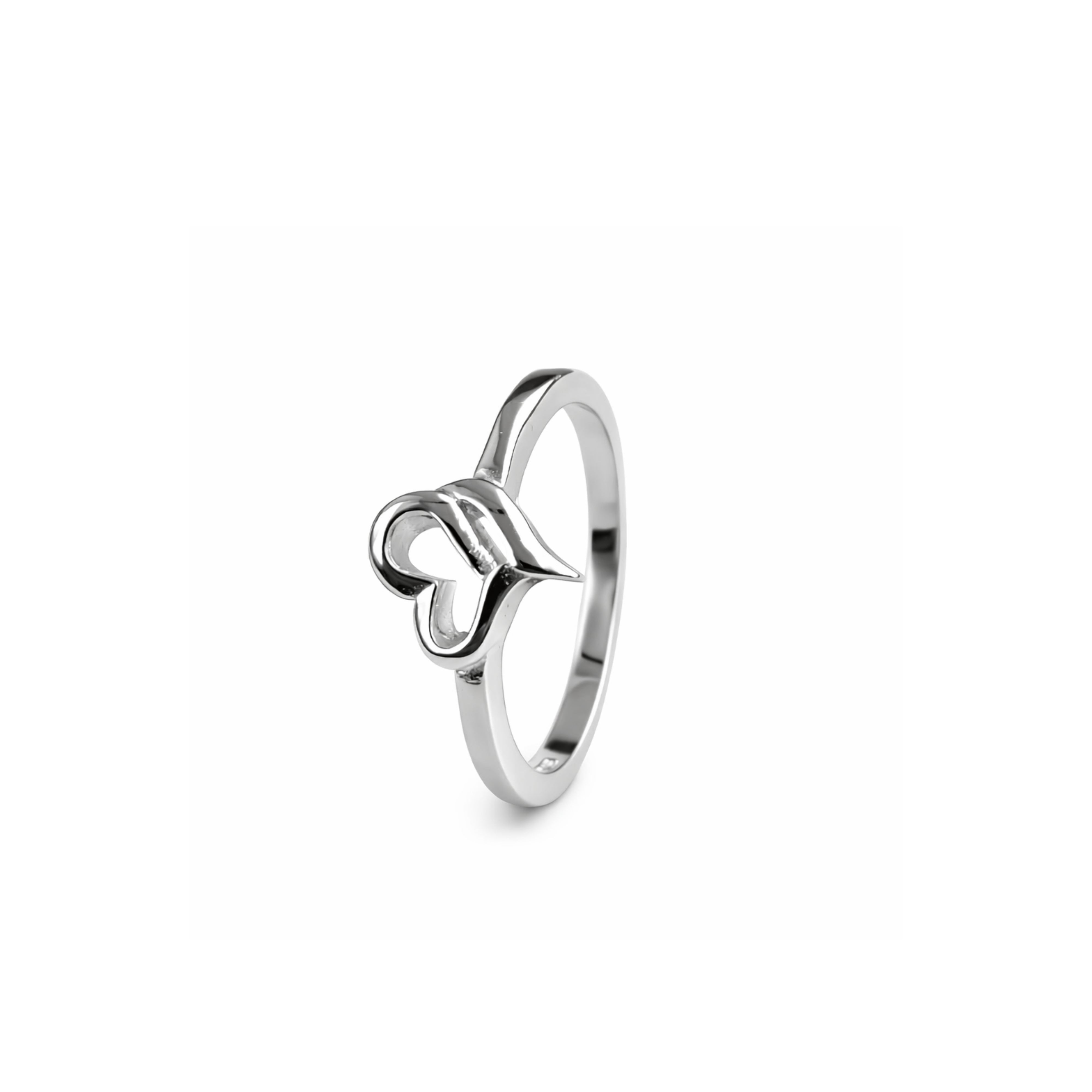 925 Silver Heart Shape Plain Casting Ring