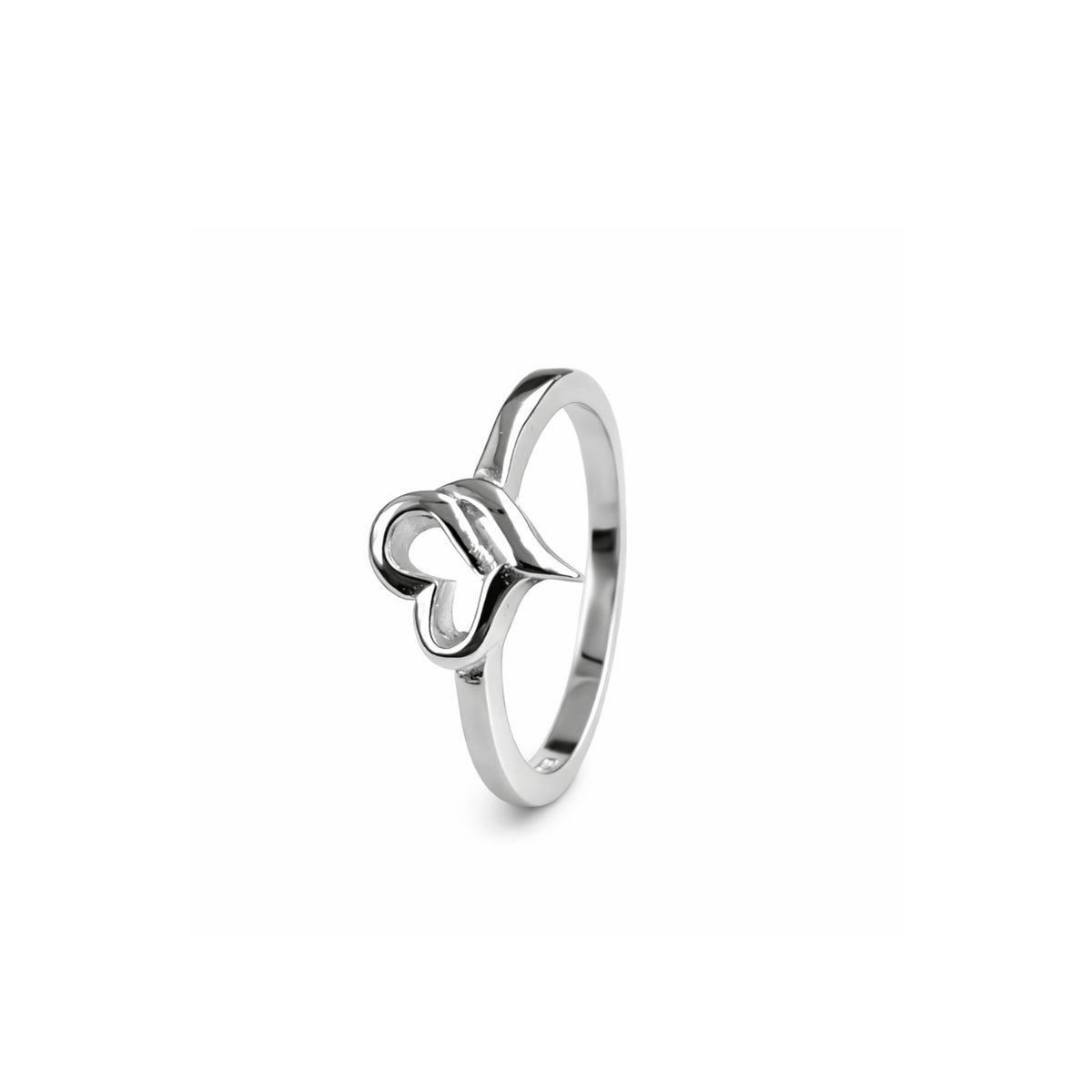 925 Silver Heart Shape Plain Casting Ring