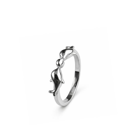 925 Silver Plain Casting Fish Ladies Ring