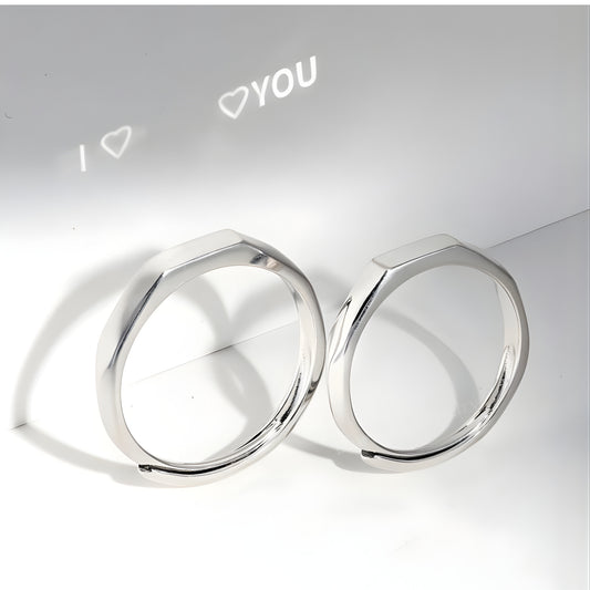 925 Silver I Love You Couple Shadow Ring